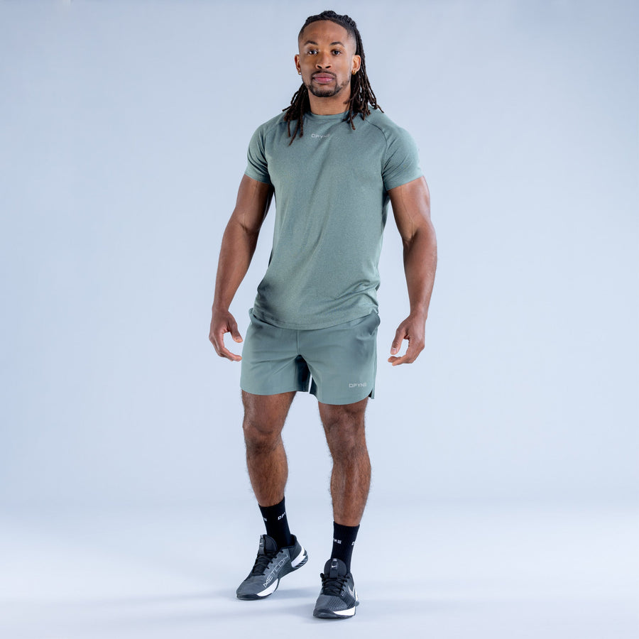 T-shirt d'entraînement Stealth Sauge fumée chinée