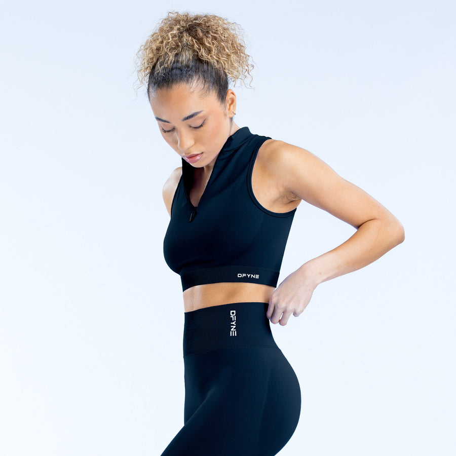 Débardeur quart de zip Dynamic Noir minuit