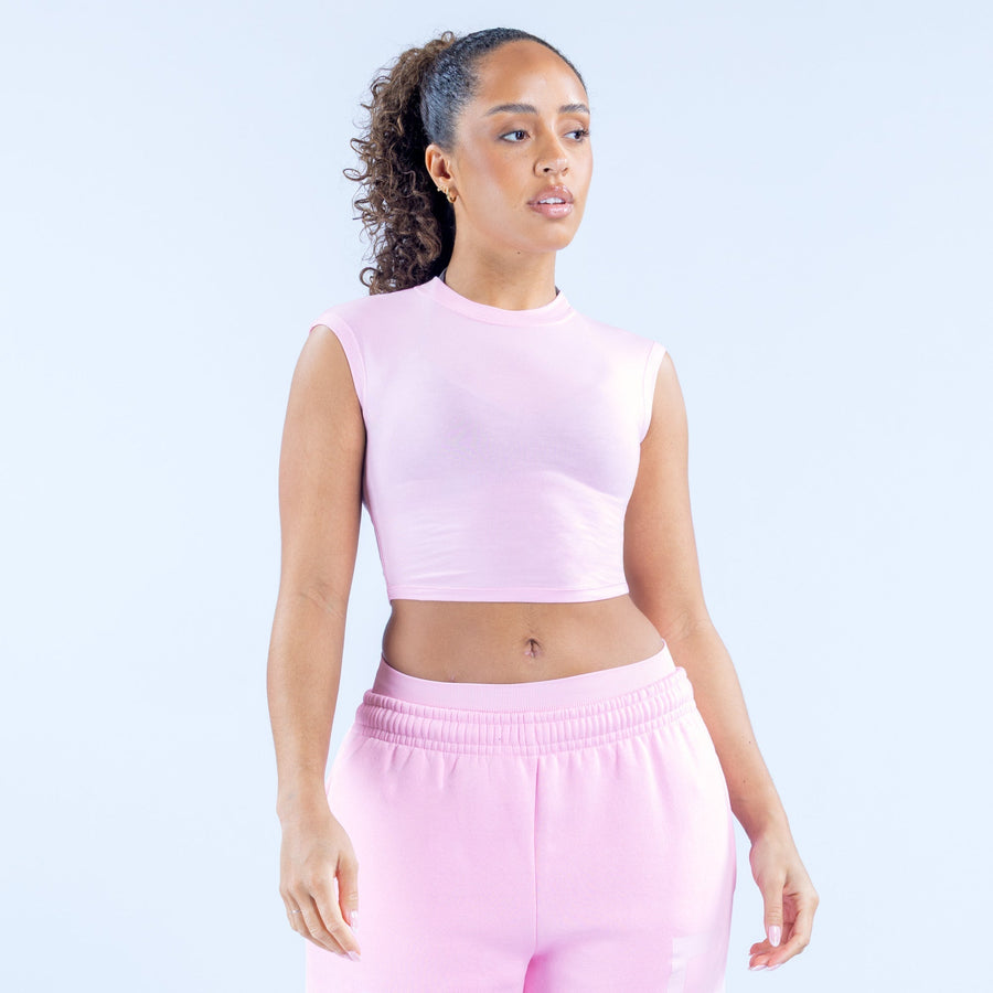 T-shirt court Signature Rose pâle