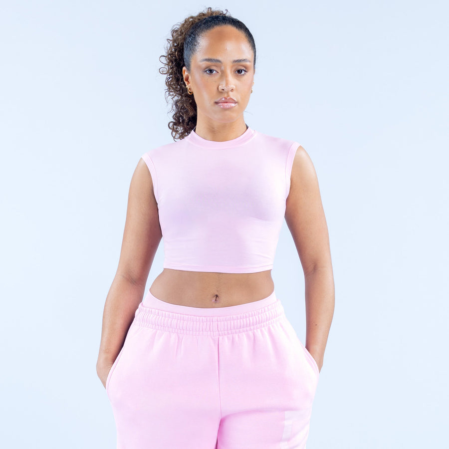 T-shirt court Signature Rose pâle