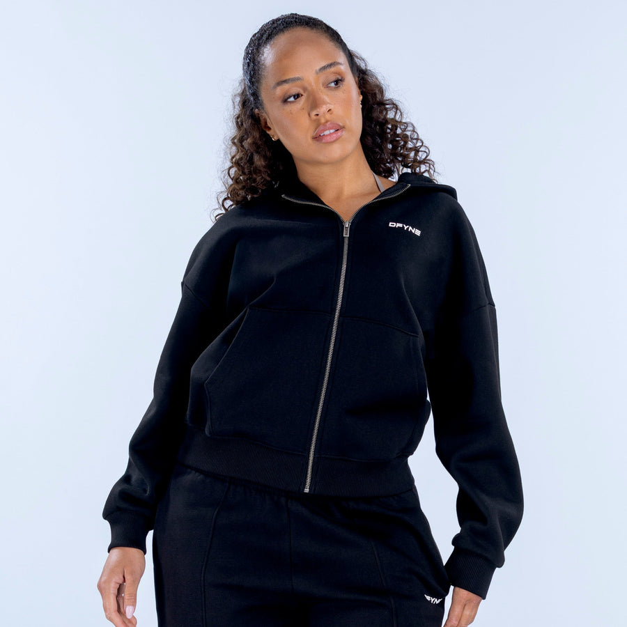 Sweat zippé à capuche Revive Noir minuit