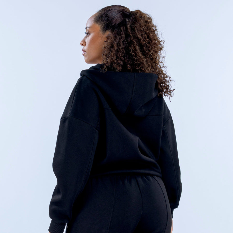 Sweat zippé à capuche Revive Noir minuit