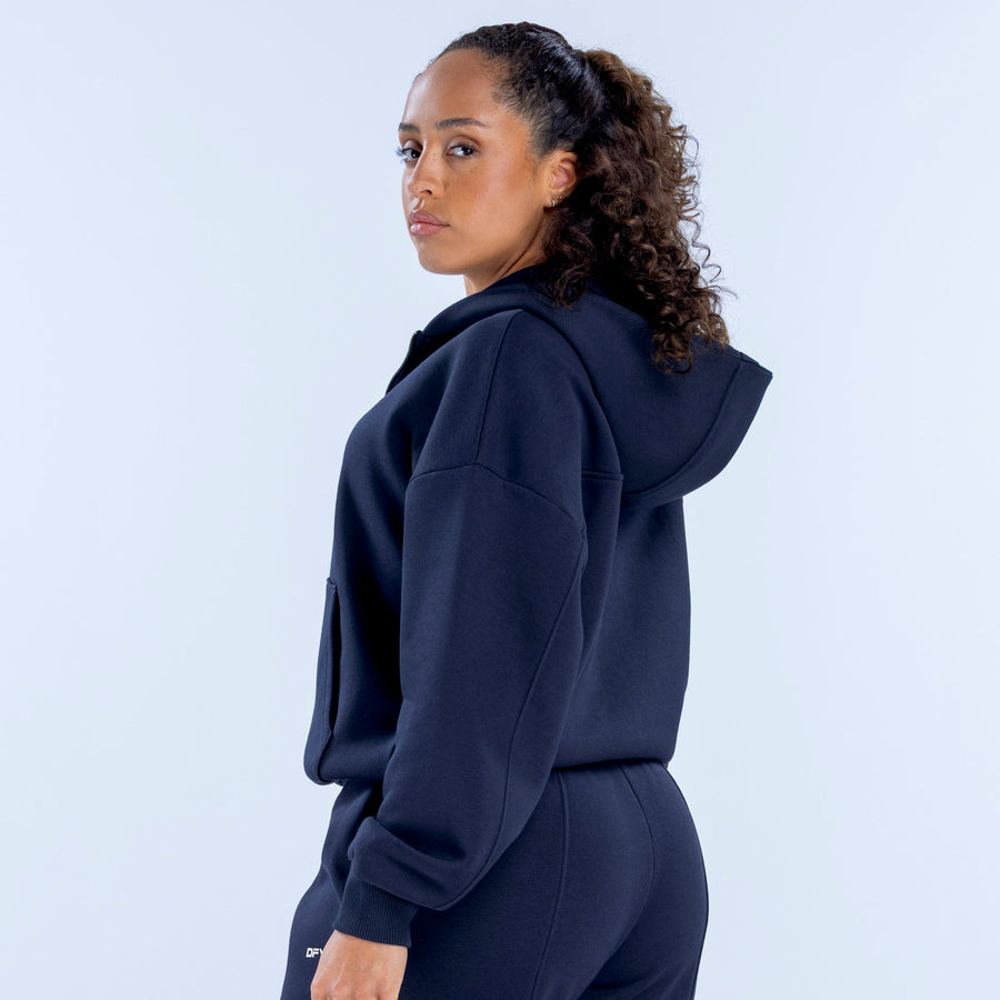Sweat zippé à capuche Revive Marine