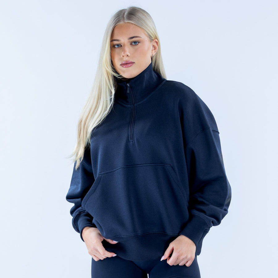 Sweat quart de zip Signature Encre
