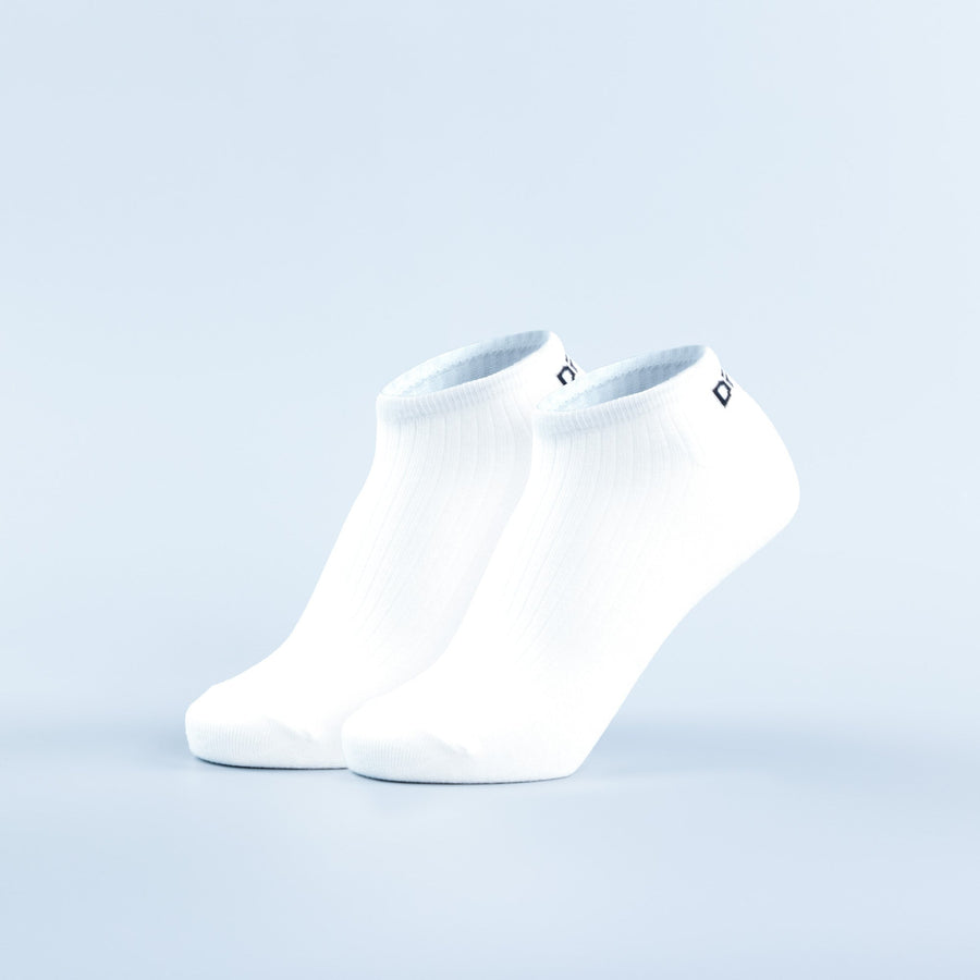 Chaussettes basses Luxe Blanc optique / Détail noir