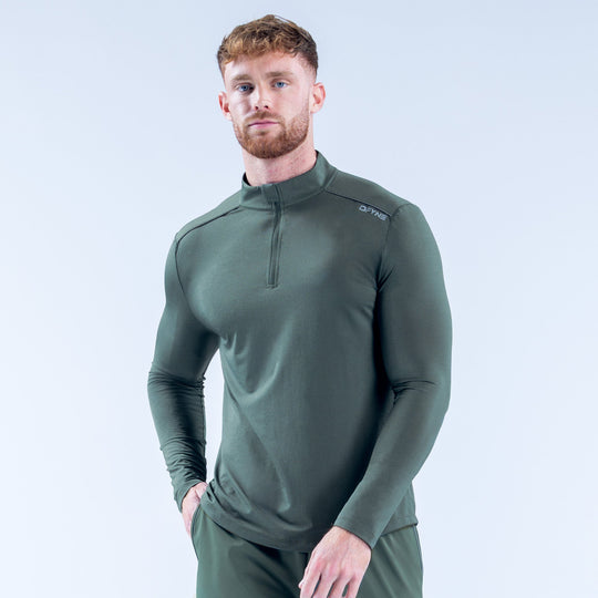 Haut quart de zip Charge Vert sapin