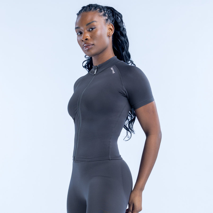 Veste zippée manches courtes Dynamic Anthracite
