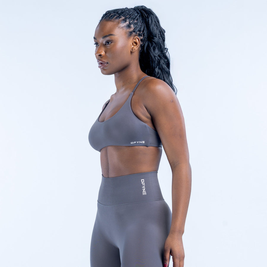 Brassière dos torsadé Dynamic Gris pierre foncé