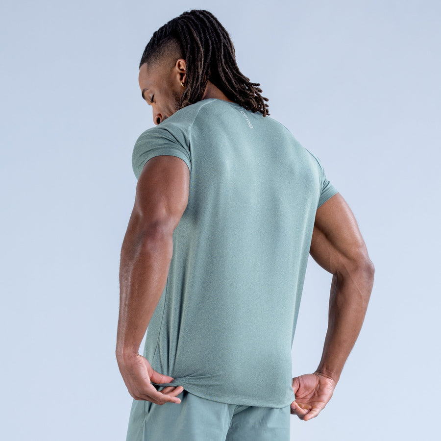 T-shirt d'entraînement Stealth Sauge fumée chinée