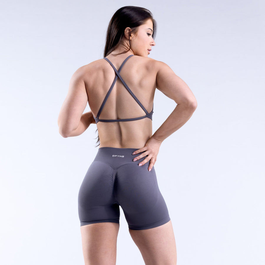 Brassière col haut dos ouvert Dynamic Gris pierre foncé