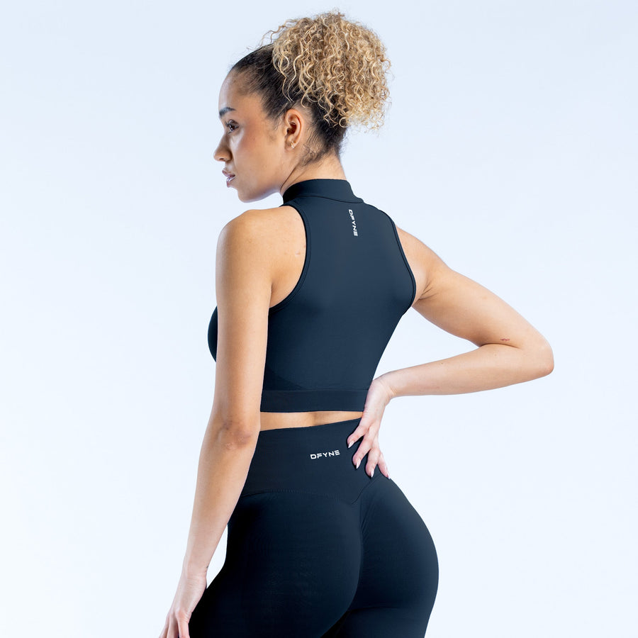 Débardeur quart de zip Dynamic Noir minuit