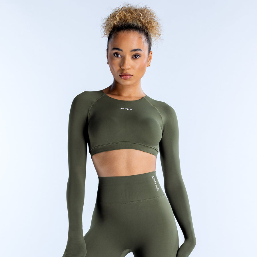 Top court manches longues Dynamic Olive