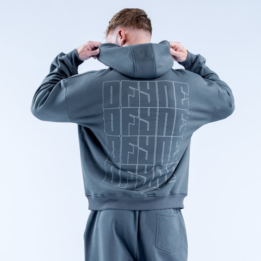 Sweat à capuche imprimé Recharge Gris ardoise
