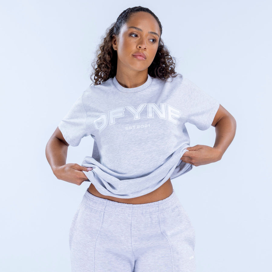T-shirt oversize imprimé Revive Gris chiné