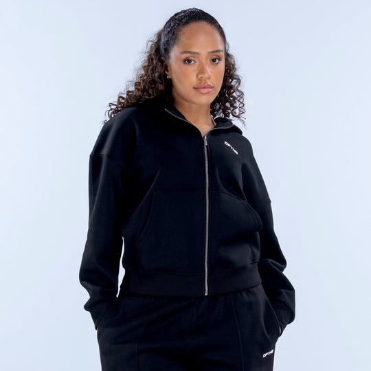 Sweat zippé à capuche Revive Noir minuit
