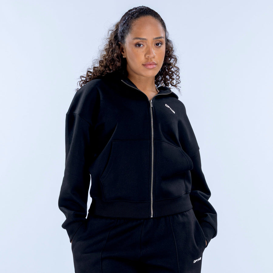 Sweat zippé à capuche Revive Noir minuit