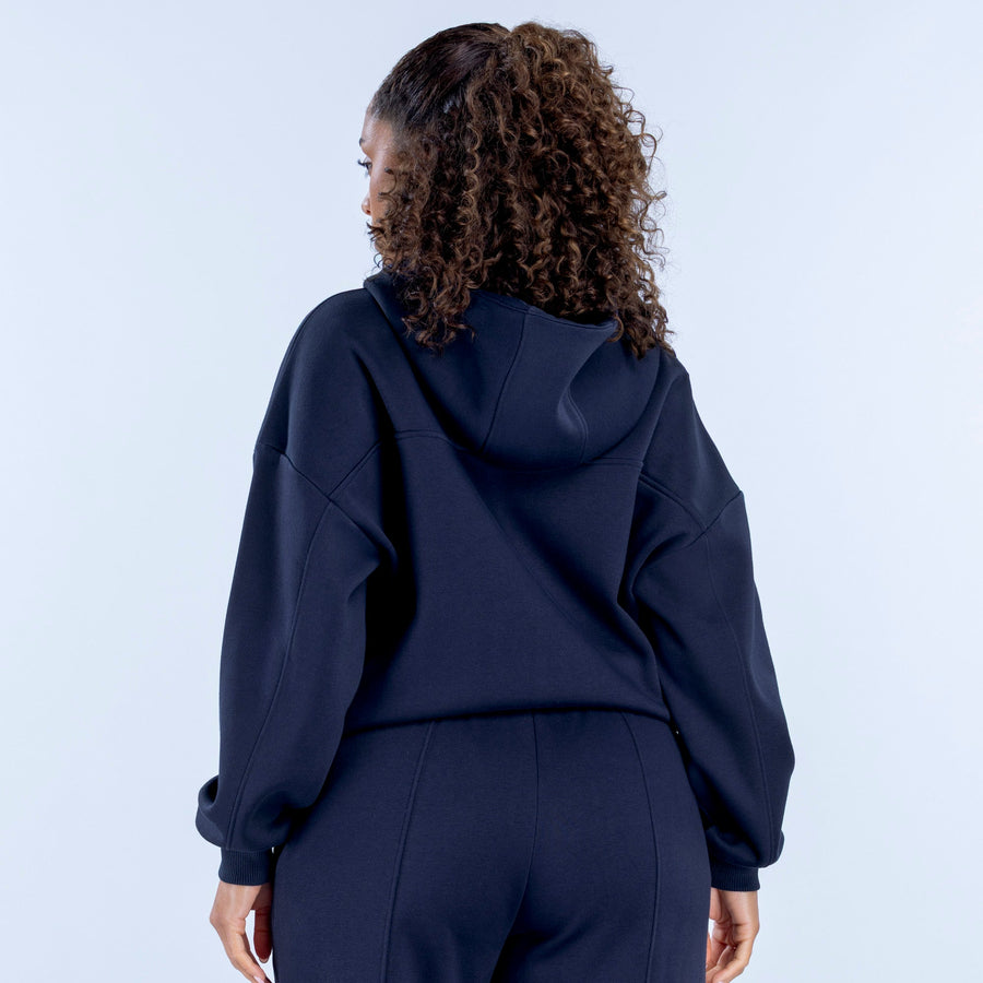 Sweat zippé à capuche Revive Marine