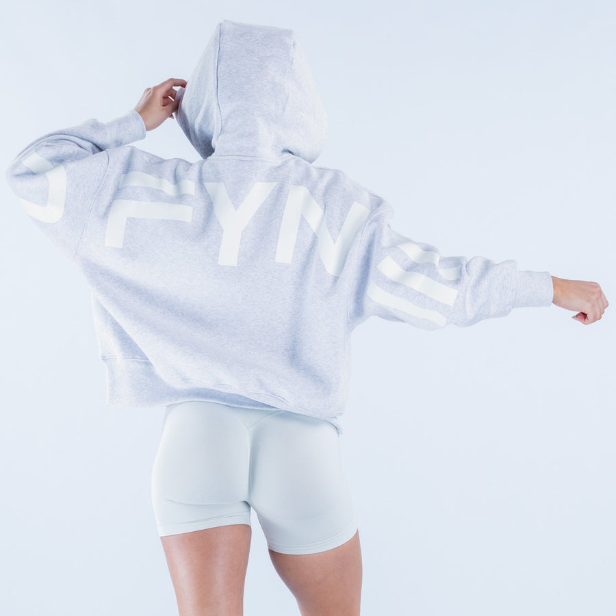 Sweat à capuche Signature Gris chiné