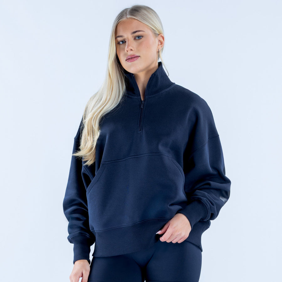 Sweat quart de zip Signature Encre