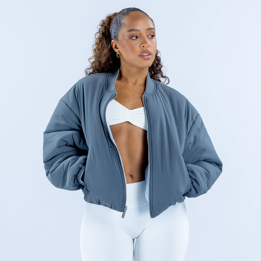 Bomber réversible Revive Gris ardoise / Bleu glace