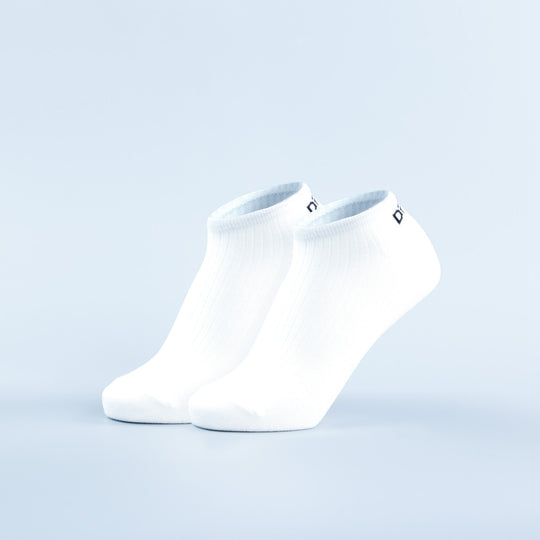 Chaussettes basses Luxe Blanc optique / Détail noir
